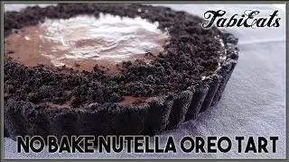 NO BAKE Nutella Oreo Cheese Tart (RECIPE)【ヌテラ！】焼かないヌテラオレオチーズタルト作りました
