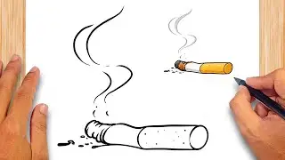 How to draw Cigarette Butt - Easy Drawing for Kids & Beginners