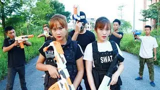 Action Aviation Police & S.W.A.T Girl Nerf guns High-tech Crime & Pilot Nerf war