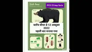 Sloth bear day #uppcs #upsssc #geography #upsc #wildlife