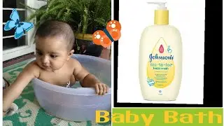 Baby enjoying bath with Johnson's Top-to-toe wash No more Tears 👻...