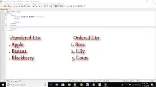 HTML5 & CSS3 - 007 - How to create list and table in HTML
