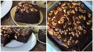 The Best Eggless Chocolate Walnut Cake | No Butter, No Milk | HomeKitchen_Studio