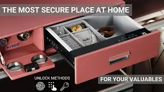 Warderob Watch Winder and Jewelry Storage Drawer Safe Biometric  Fingerprint (Carbon Alloy Steel)