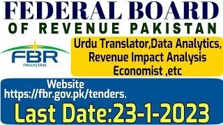 FBR Jobs 2023 | FBR Jobs | Federal Board Revenue Jobs 2023