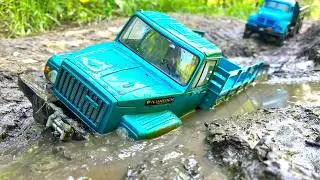 RC Truck FLIPPED OVER! 😱 ZIL 131 Rescues GAZ in Deep Mud