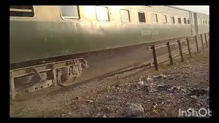 129 Up Thall Express arriving at Minawali Station crossing Phatak
