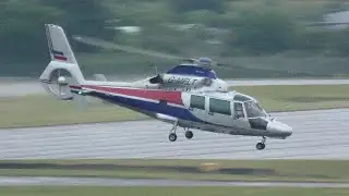 Departing #birminghamairport (12.06.23) Airbus Helicopters AS365 Dauphin. Reg G-MFLT