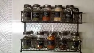 DIY Spice Jars-Using Dollar Tree  and World Market Canisters