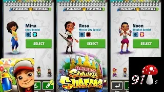 Subway Surfers Bangkok Android/iOS Gameplay #2 - Mina Vs Rosa Vs Noon - 3d Endless Run Game