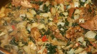 Pak Choi With Stewed Chicken.