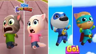 Talking Tom Time Rush Talking Tom vs Talking Angela vs Tom Hero Dash Hero Hank vs Hero Ginger