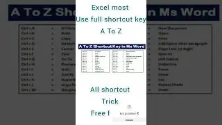 A to z shortcut key in computer