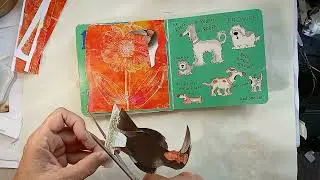 Upcycled Board Book BIRDS AND FLOWERS #the100dayproject2025 Day 76