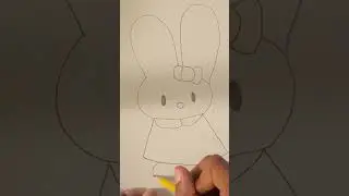 Drawing a bunny with a bow 🐰#shorts