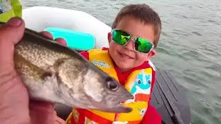 Cloudy days don't stop us from fishing (Intex mariner 4 on Pueblo Reservoir