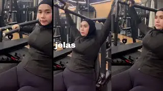 Hijab style tray on legging women's slim fit, olahraga gym fitness rekomendasi