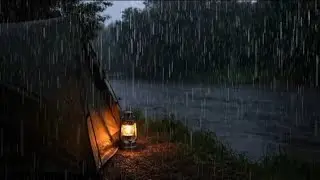 Cozy Rain on Tent ⛺🌧️ | Peaceful Riverside Ambience for Sleep (8 Hours)