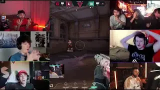 Valorant pros/streamers reacts to 100T Cryo's 1v2 ACE Clutch on ASCENT against SENTINELS