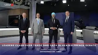 Trade, Gaza, Quebec dominate fiery French debate among federal leaders