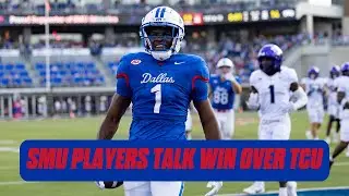 Brashard Smith talks huge rushing day vs. TCU, Ahmaad Moses on SMU's defense scoring TDs