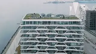 Lighthouse i Aarhus fra droneperspektiv