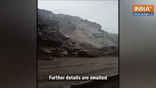 Portion of road blocked after landslide hits Jammu Srinagar NH near Dewal Bridge in Udhampur