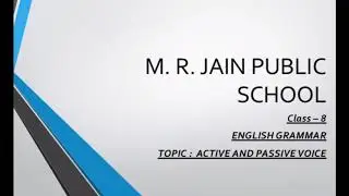 Class -8 Active and Passive voice
