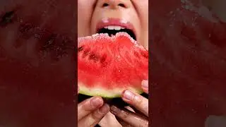 🍉 Frozen Watermelon Crunch | Realistic Eating ASMR #shortsfeed  #asmr #oddlysatisfying #carasmr