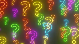 4K Floating Neon Multicolored Question Marks Motion Background for Edits