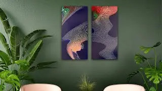 #79 “A Free Spirit” Fluid Acrylic Paint Pour Diptych with a Little Swipe Action & Lacing