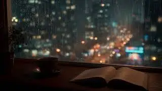 Heavy Rain Sounds with Soft Piano | Relaxing Ambient Music for Sleep & Focus Study