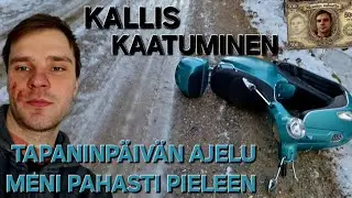 Mopolla kaatuminen, tapaninpäivän ajelu meni pahasti pieleen