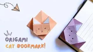 CUTE ORIGAMI CAT BOOKMARK TUTORIAL 🐱📖 | DIY FUN & EASY PAPER FOLDING PROJECT