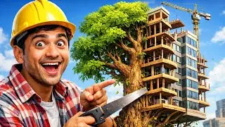 Man made a house out of a tree.  😱 Ped Se Building? | #buliding #woodworking  #woodcraft 