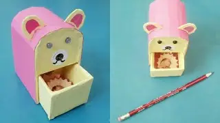 Bear Pencil Sharpener Box 🐻 | Easy DIY Pencil Holder from Waste Box