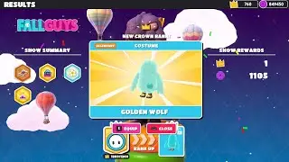 Fall Guys Crown Rank 37 Golden Wolf Button