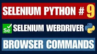 Selenium Python #9 | Browser Commands