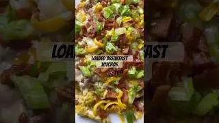 Loaded Breakfast Totchos! These were as amazing as they look! Perfect for a new years recovery! #fyp