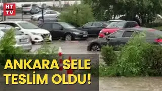 Ankara’da sağanak yağış ve fırtına hayatı olumsuz etkiledi