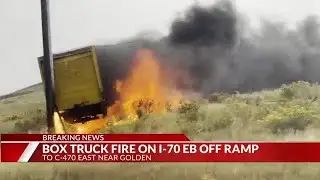 Box truck fire at I-70 ramp to C-470 near Golden