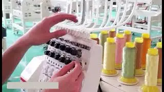 Embroidery thread installation threading operation