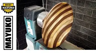 WOODEN BOWL, teak wood and champor wood - wood turning
