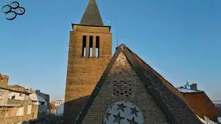 Objekat BITEF Teatra iz vazduha 4K (BITEF Theatre aerial video in wintertime)