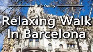Relaxing Walk In Barcelona. Wonderful Guitare Music. Great Scenery Relax Sleep Stress Relief Spain.