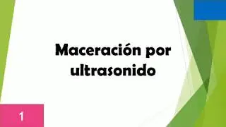 Métodos de extracción: Maceración por ultrasonido y percolación