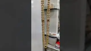 3 Line Golden Balls Mala With Ad Pech - The Jewellery Place