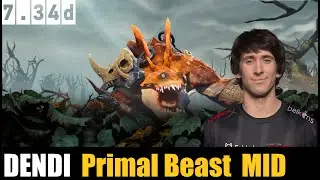 🔥DENDI PLAYING Primal Beast MIDLANE 7.34D - DOTA 2 HIGHEST MMR MATCH#dota2 #dota2gameplay