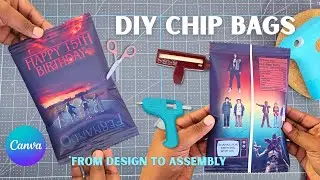 DIY Stranger Things Chip Bag Tutorial Using Canva | Easy Party Favor Template (Beginner Friendly)