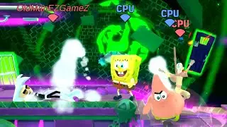DANNY PHANTOM & AANG vs SPONGEBOB & PATRICK (Hardest Difficulty) Nickelodeon All-Star Brawl -PC